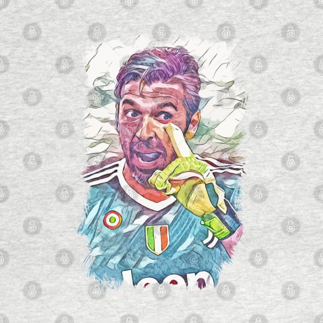 Buffon "NOT TODAY" Italian Legend - Abstract Portrait by Naumovski